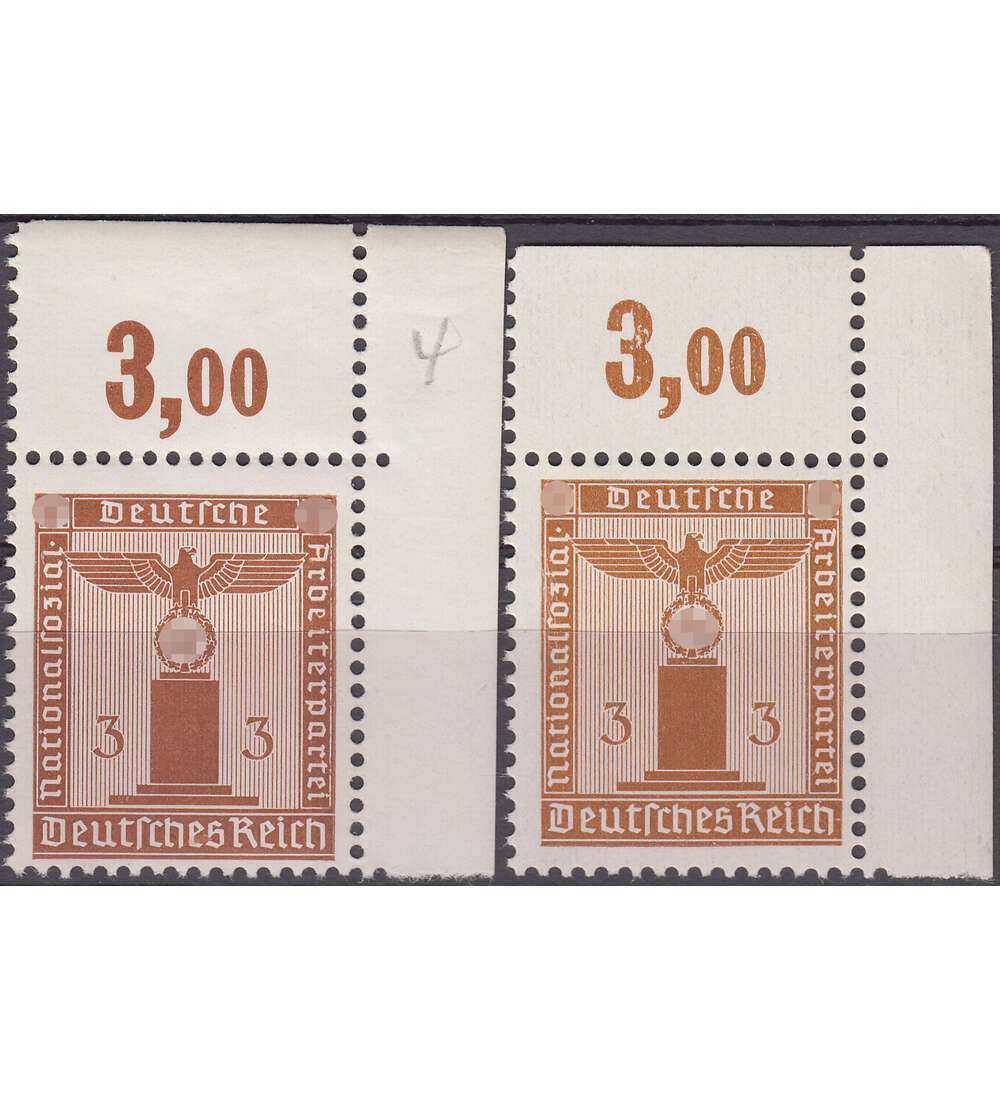 Deutsches Reich Dienstmarke Nr. 156x+y postfrisch ** Oberrandstcke