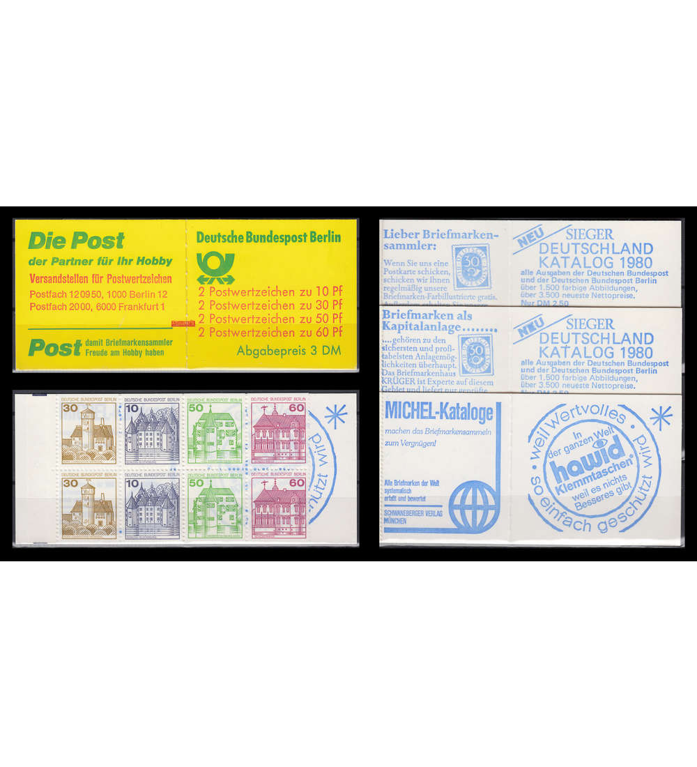 Berlin Markenheft Nr. 13a-c mit Zhlbalken