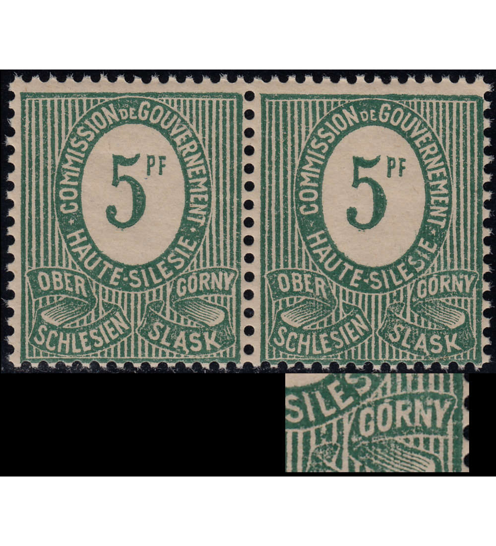 Oberschlesien Nr. 3 I postfrisch Plattenfehler