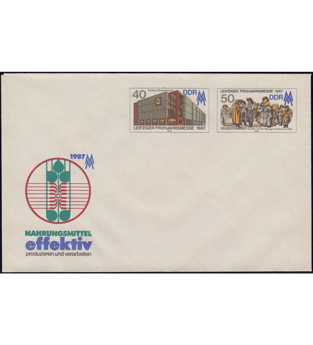 DDR Ganzsachenumschlag U6 postfrisch Leipziger Messe 1987