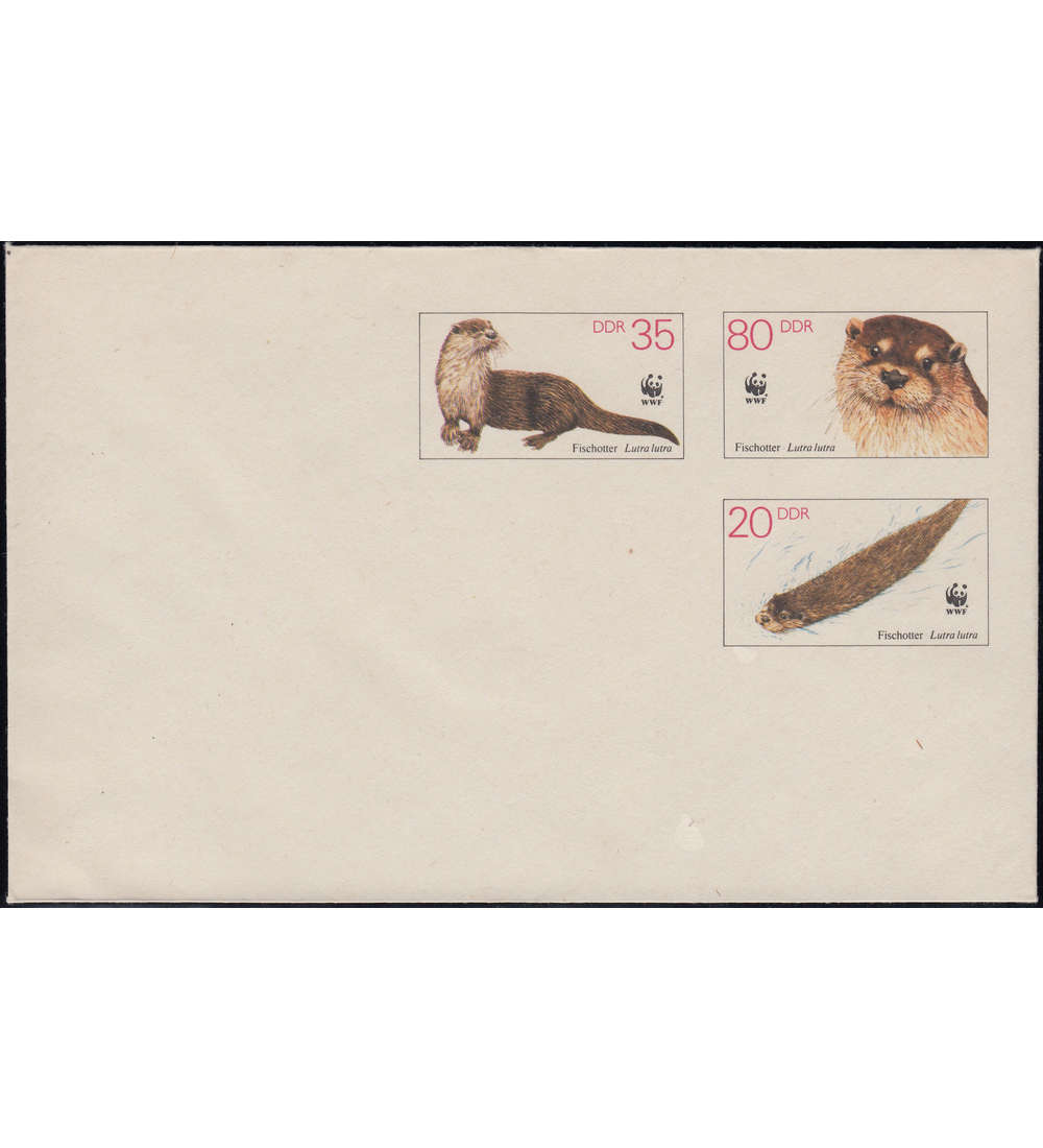 DDR Ganzsachenumschlag U7 postfrisch Fischotter 1987