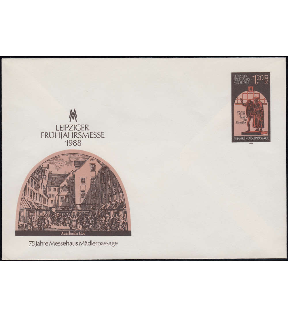 DDR Ganzsachenumschlag U8 postfrisch Leipziger Messe 1988