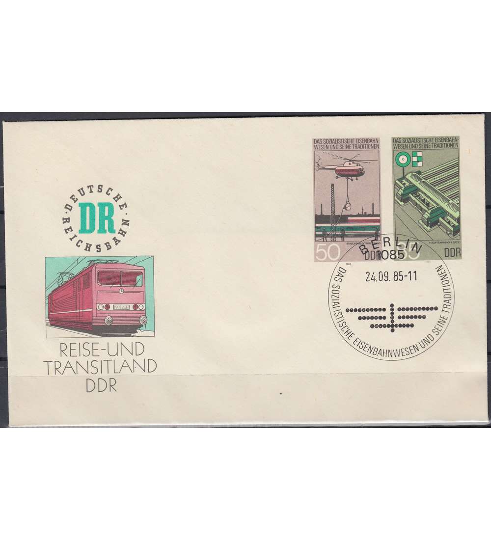 DDR Ganzsachenumschlag U3 gestempelt Eisenbahn 1985