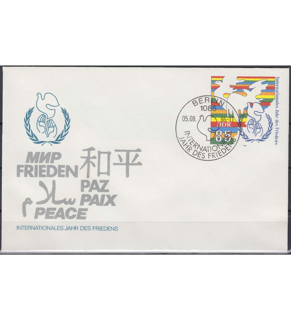 DDR Ganzsachenumschlag U5 gestempelt Frieden 1986