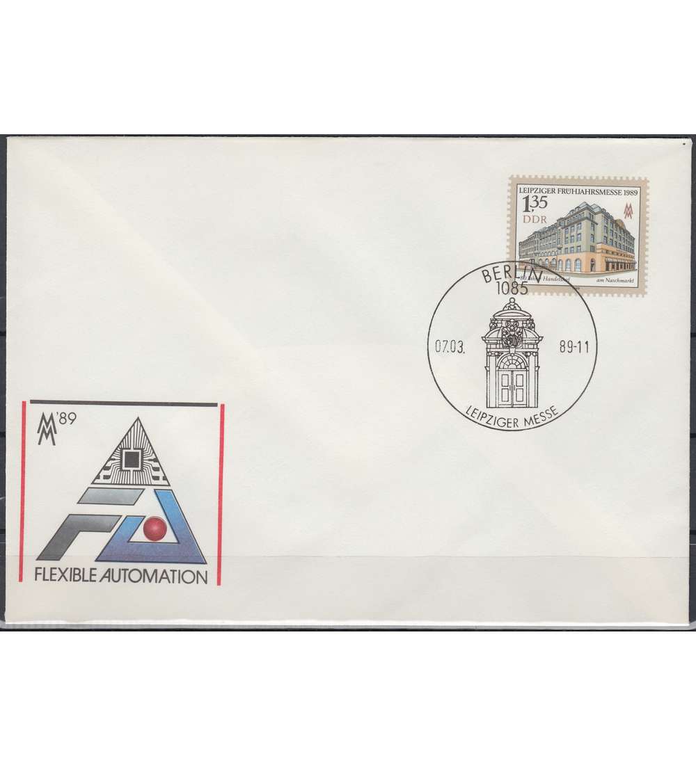 DDR Ganzsachenumschlag U9 gestempelt Leipziger Messe 1989