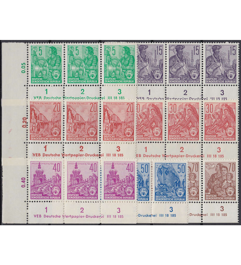 DDR Nr. 577-585B DV ohne 578 postfrisch ** Druckvermerke