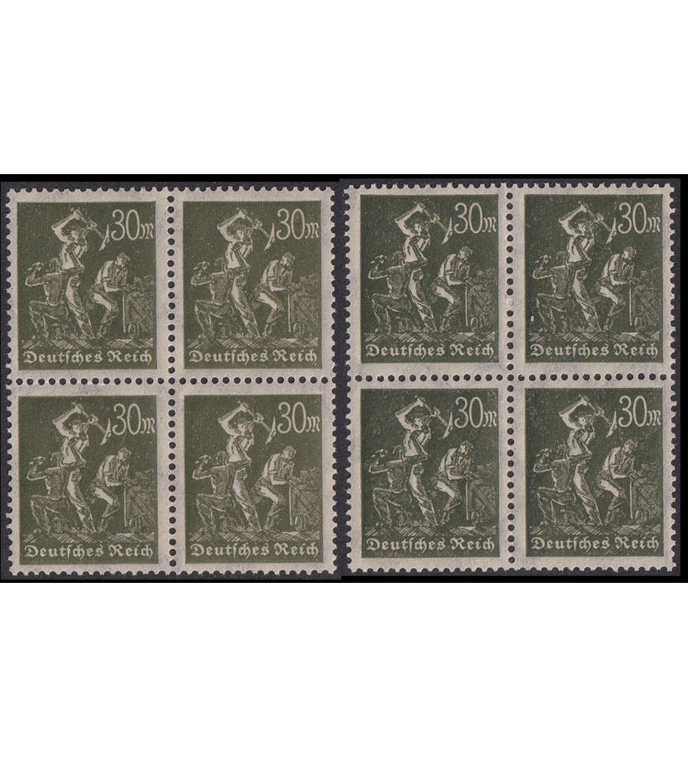 Dt. Reich - Besonderheiten Nr. 243 a + b postfrisch in Viererblcken