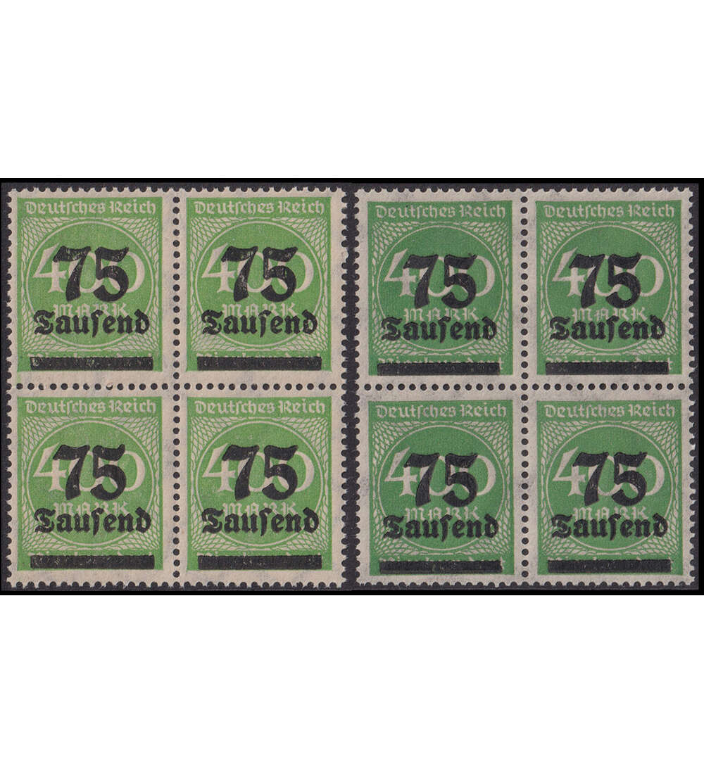 Dt. Reich - Besonderheiten Nr. 287 a + b postfrisch in Viererblcken