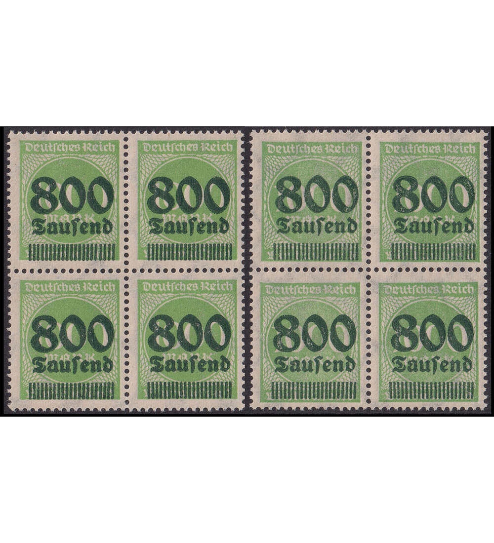 Dt. Reich - Besonderheiten Nr. 308 a + b postfrisch in Viererblcken