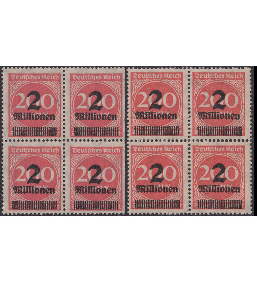 Dt. Reich - Besonderheiten Nr. 309 A P a +b postfrisch in Viererblcken