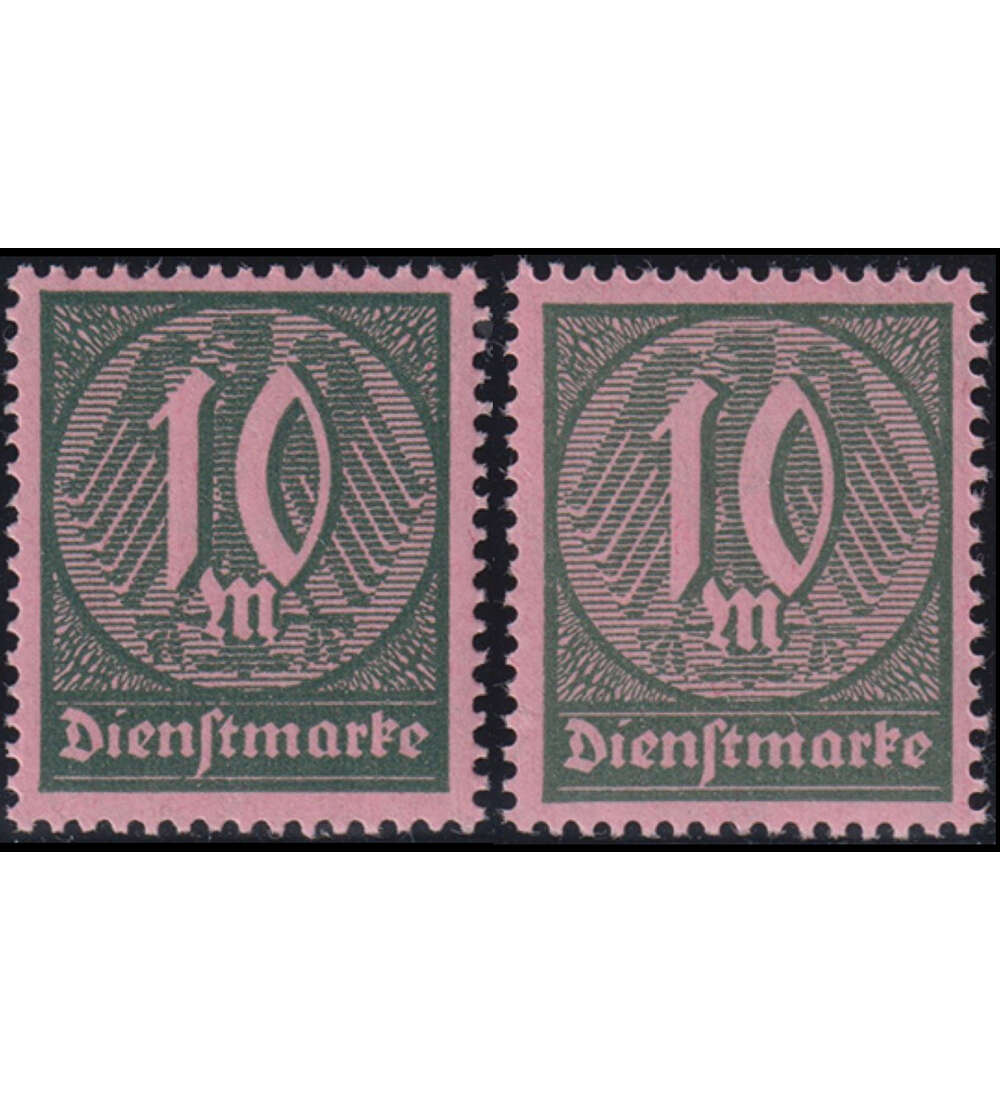Deutsches Reich - Farben Nr. D 68 a+b postfrisch 10 Mark - Dienstmarke