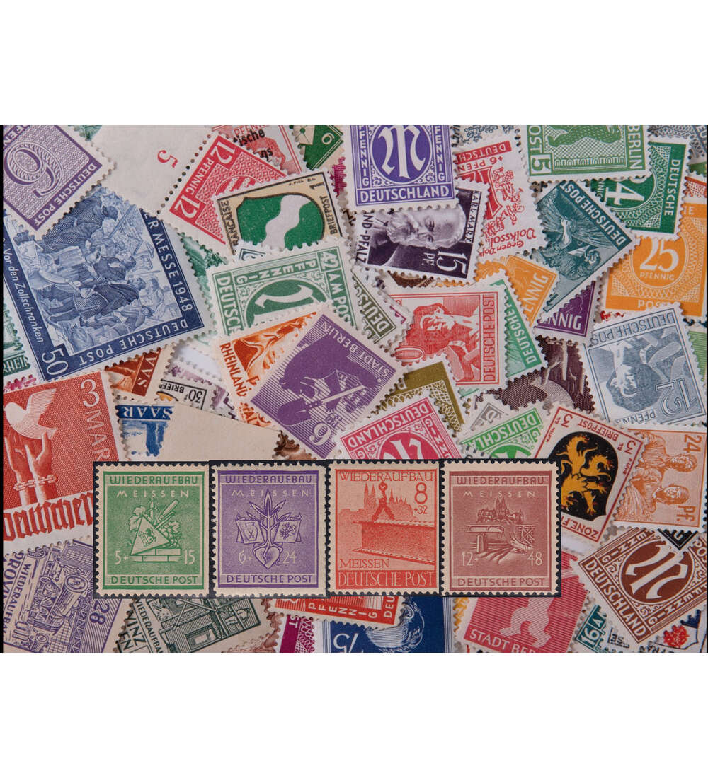 Deutschland 1945 - 1949 100 ver. postfrische Ausgaben mit Meien Nr. 35-38