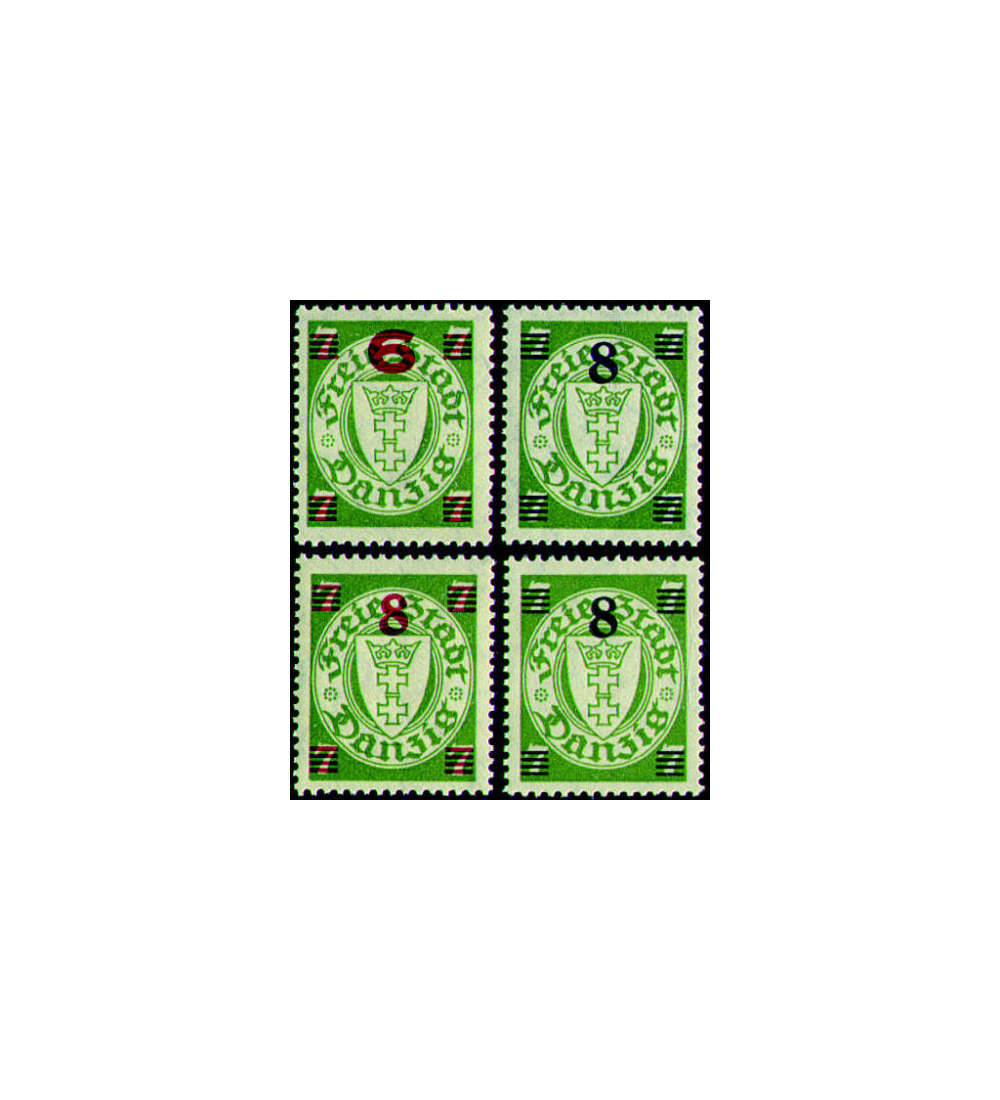 Danzig Nr. 240,241,A241,B241** Aufdrucke