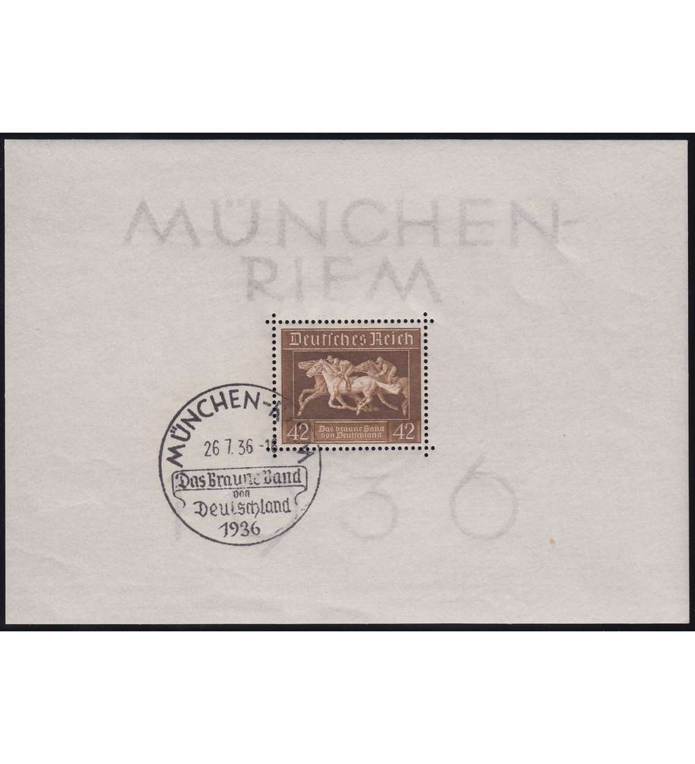 Deutsches Reich Block 4 mit Sonderstempel Mnchen und voller Gummierung
