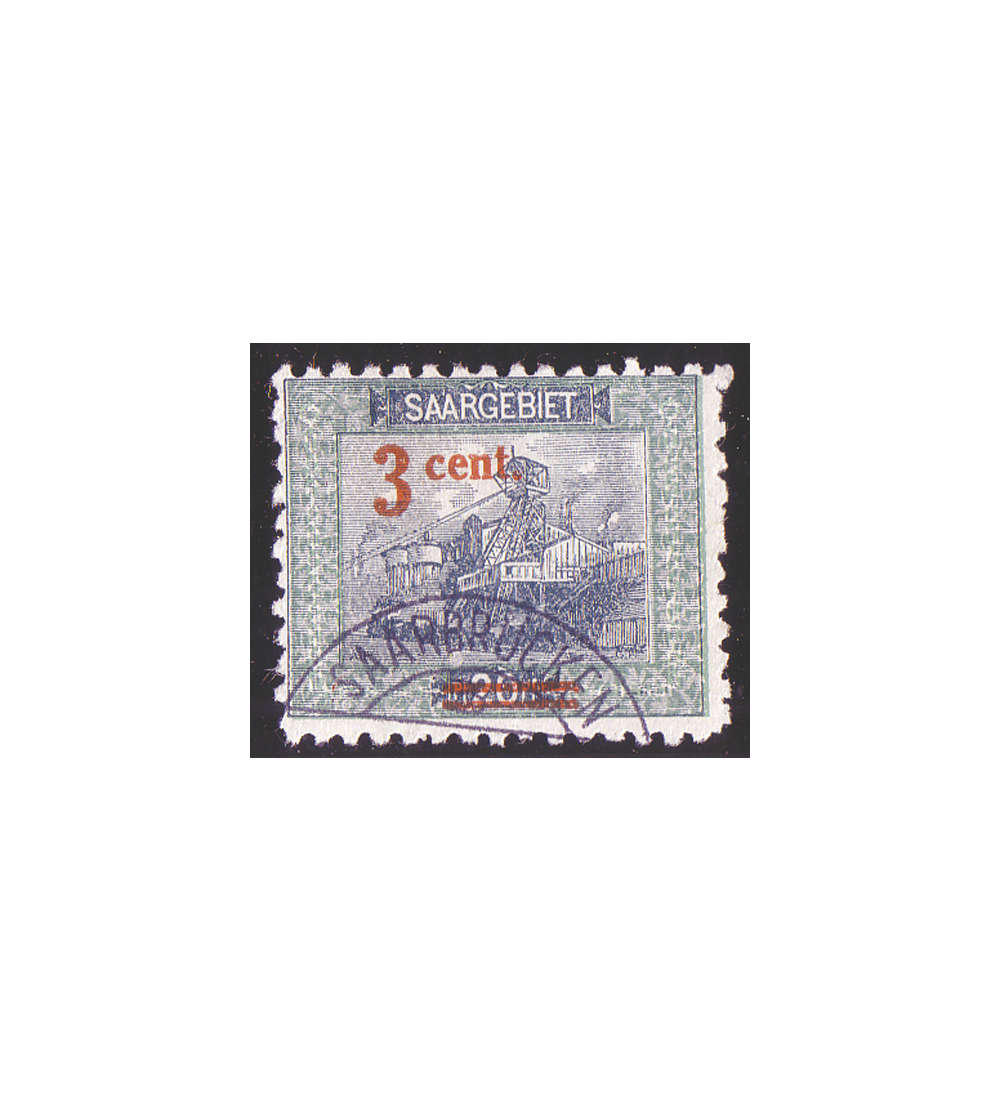 Saar Nr. 70B gestempelt grobe Zhnung