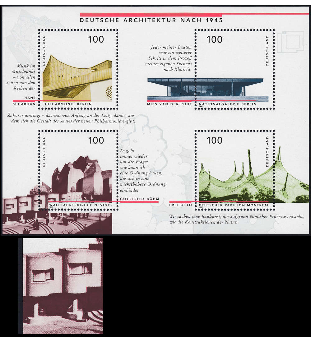 BRD Bund  Block 37 I postfrisch Plattenfehler