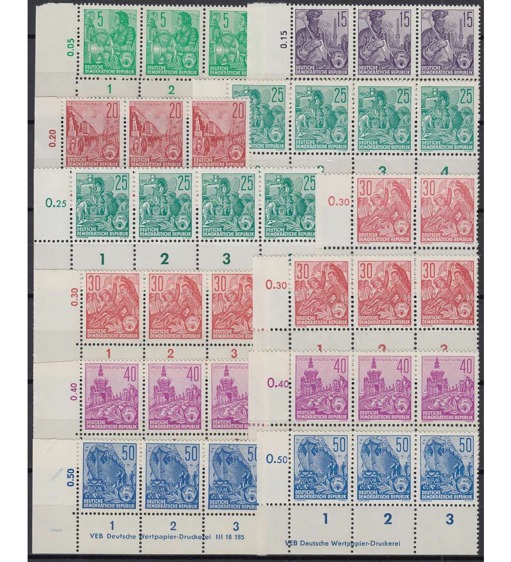 DDR Druckvermerke 12 verschiedene F�nfjahrplan 1957/1959