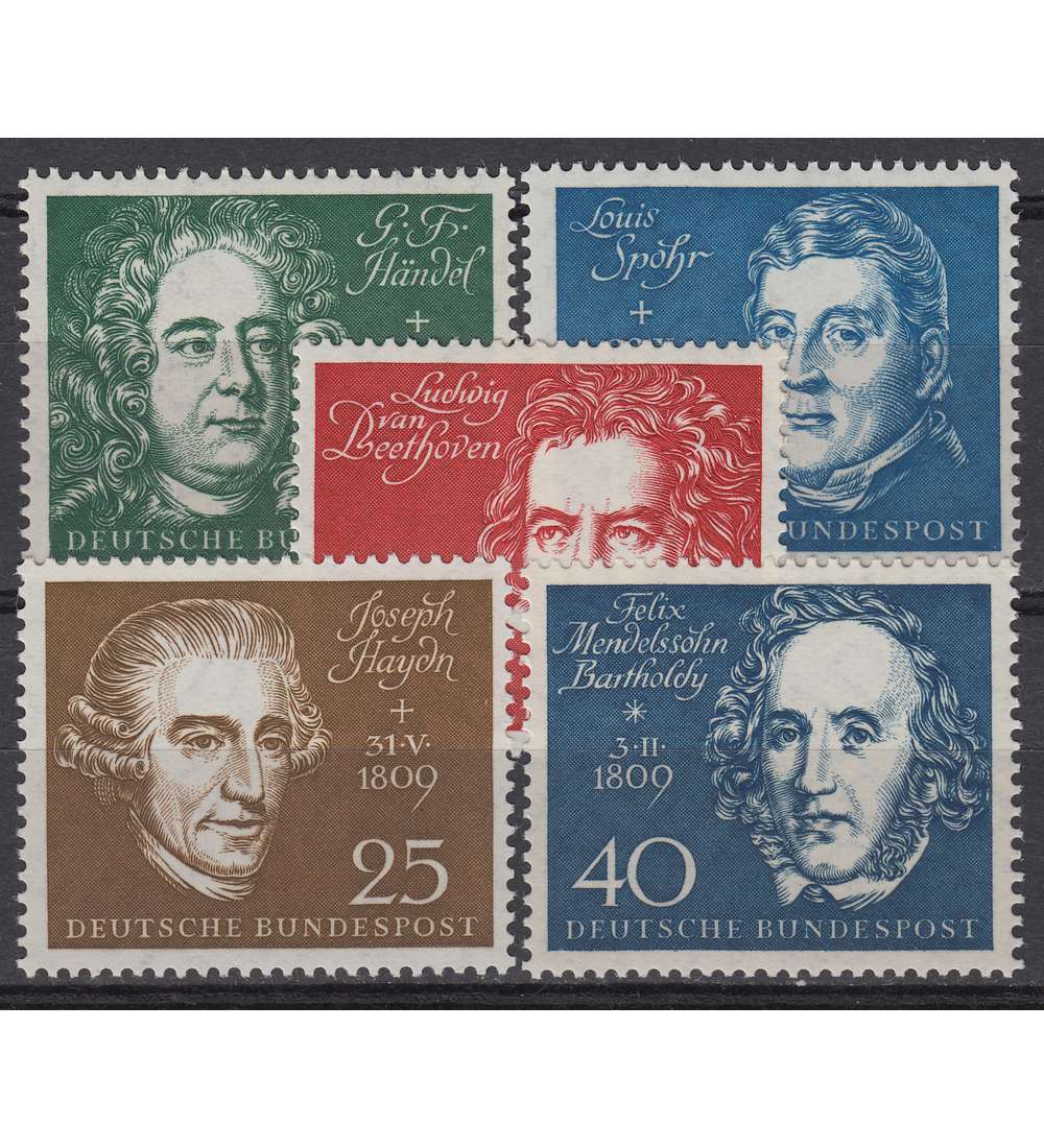 BRD Bund Nr. 315-319 postfrisch ** Beethoven-Einzelwerte