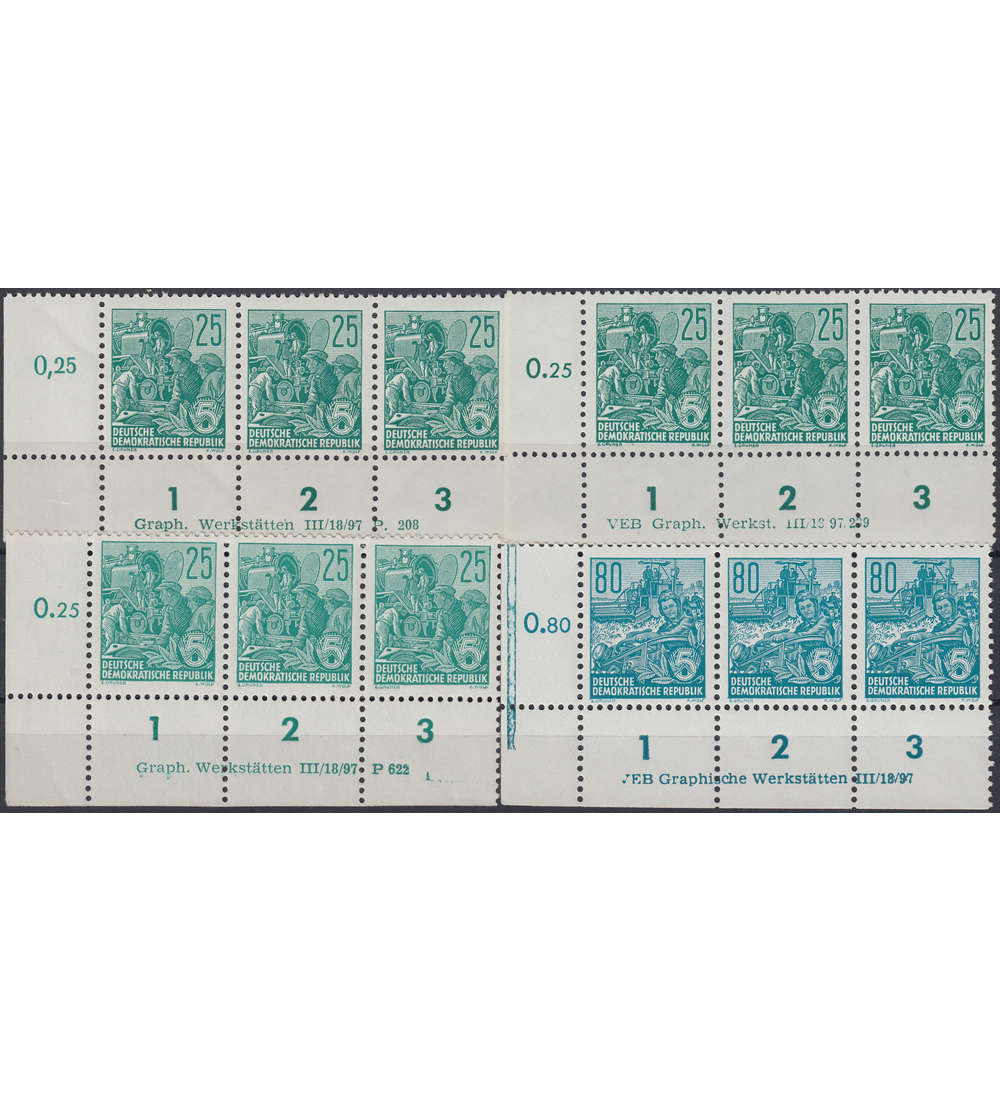 DDR 4 Druckvermerke postfrisch ** Fnfjahrplan