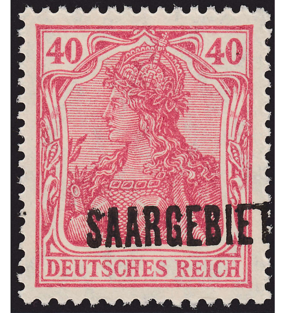 Saar Nr. 48 postfrisch ** mit verschobenem Aufdruck