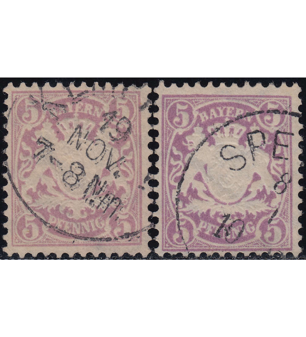 Bayern Nr. 45 a+b gestempelt
