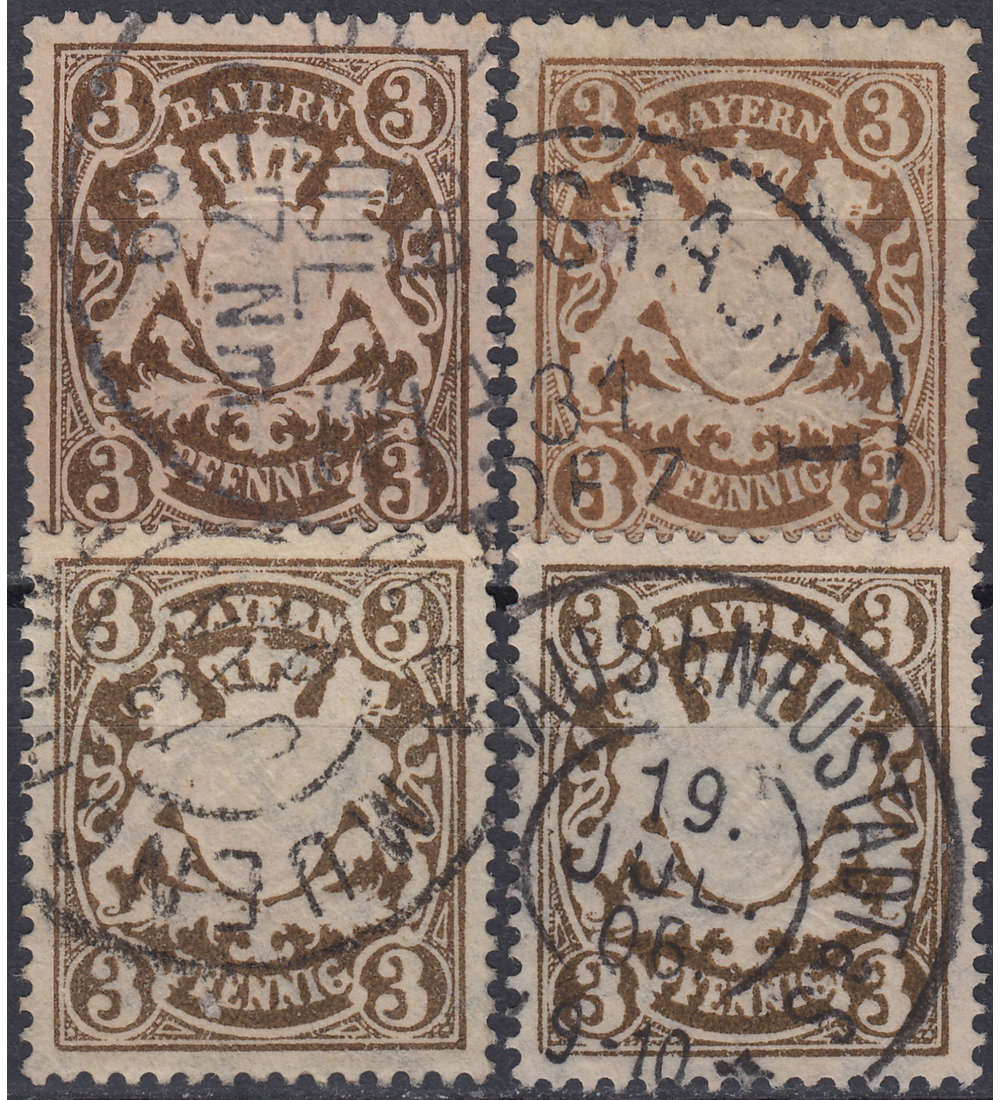 Bayern Nr. 60xa+b,60 ya+b gestempelt