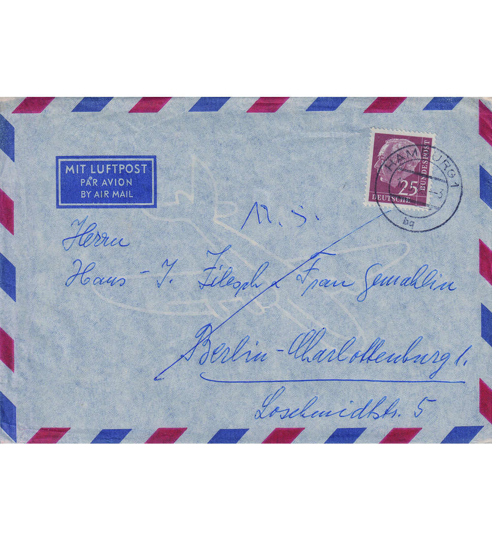 BRD Heuss-Luftpostbrief