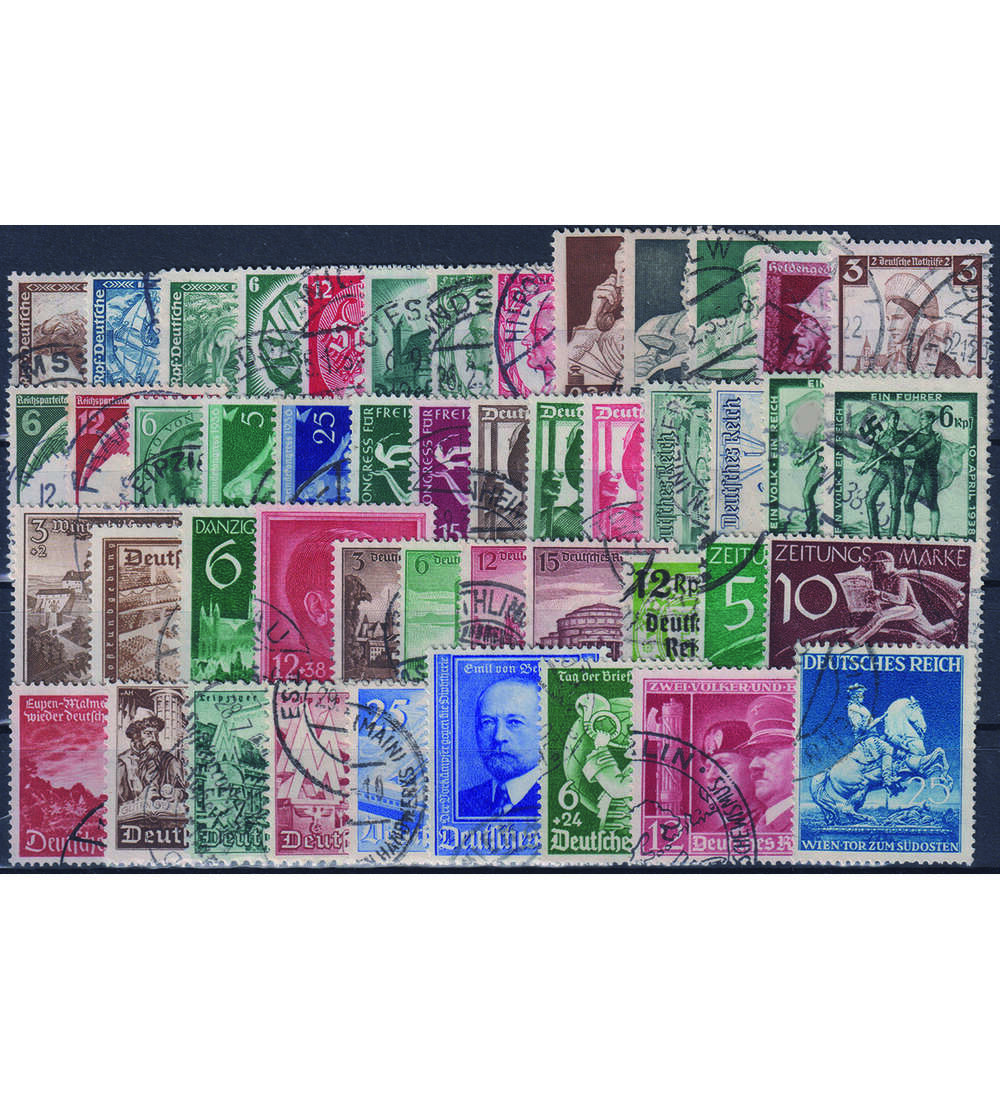 Dt. Reich Kollektion 1933-1941 56 versch. Werte gestempelt mit Nr. 751-759