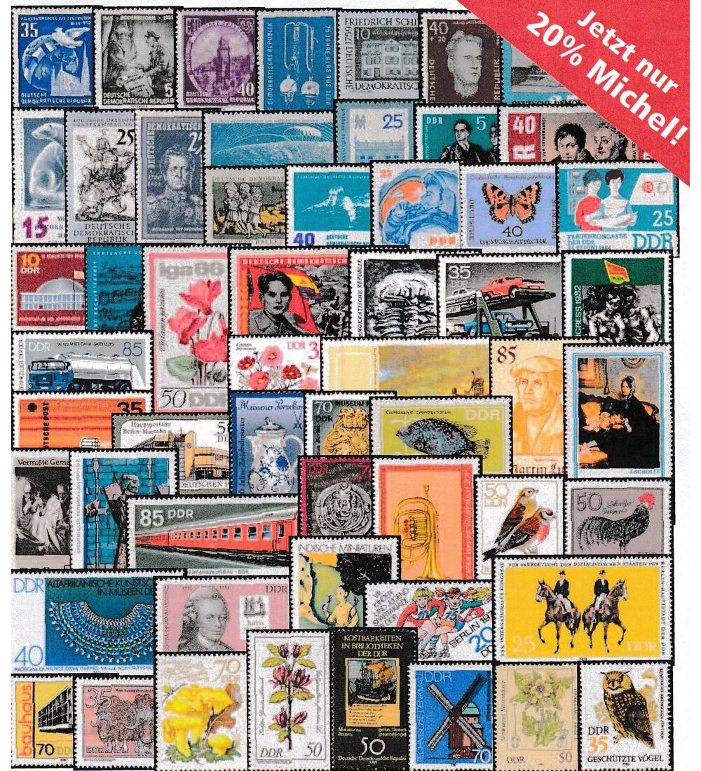 DDR 56 verschiedene Sperrwerte postfrisch