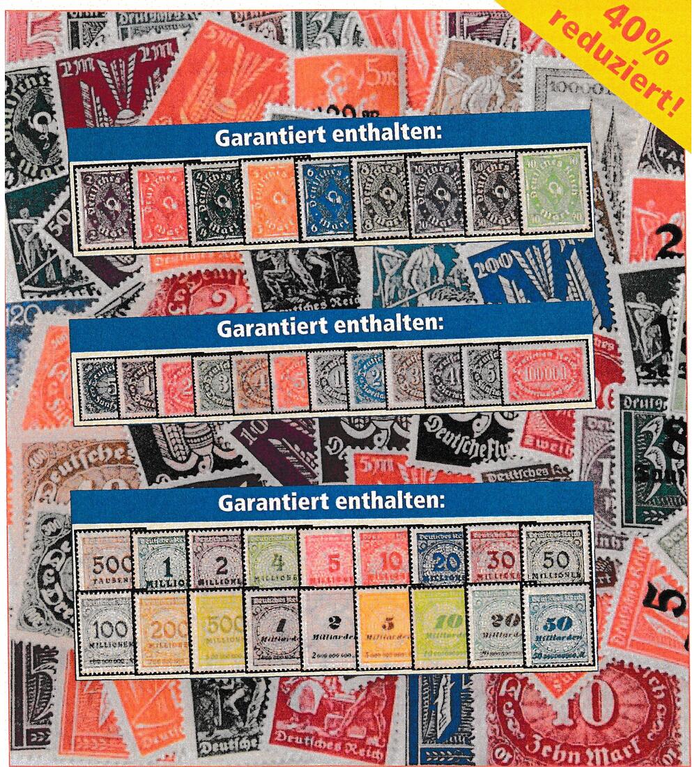 Dt. Reich Infla 140 ver. Werte postfrisch mit Nr. 224-232, 246-257 und 313-330