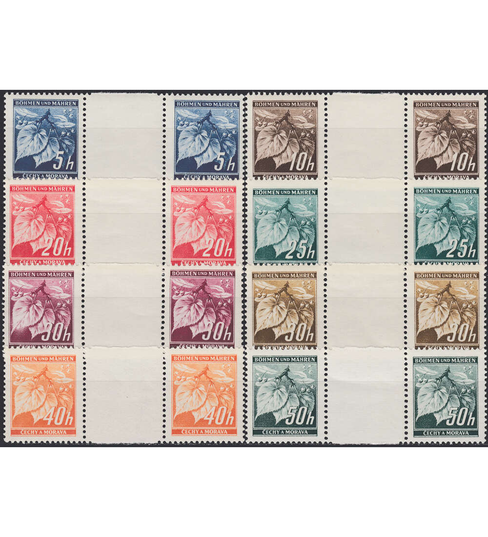 Bhmen und Mhren Zwischenstegpaare Lindenzweig postfrisch