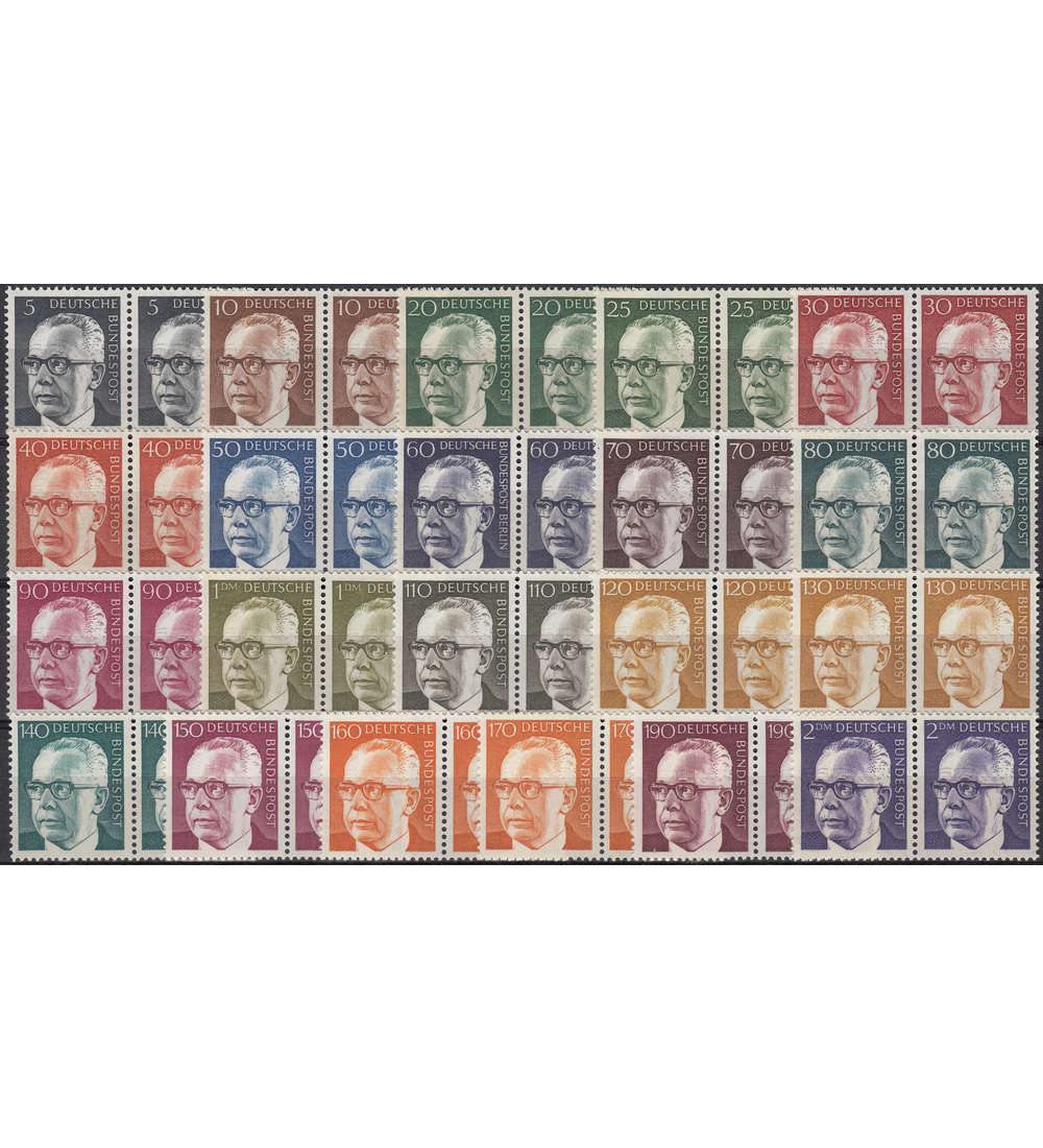 BRD Bund  Heinemann Paarsatz postfrisch 21 Werte