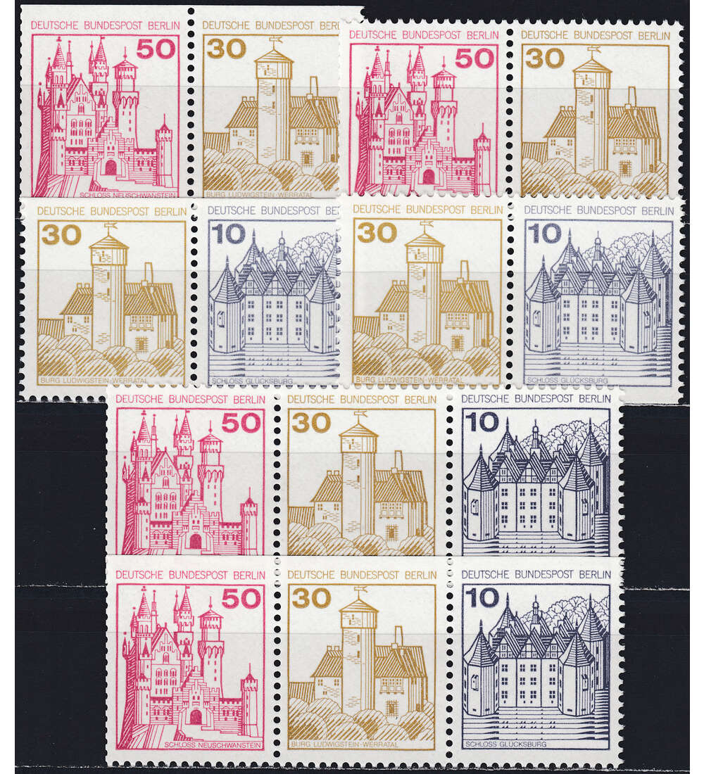 Berlin-Zusammendrucke W61-W66 Burgen und Schl�sser 1977 postfrisch **