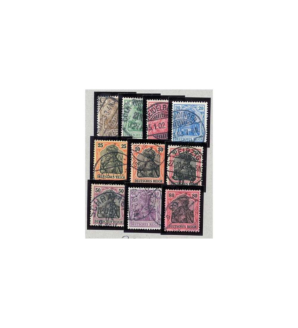 Deutsches Reich Nr. 84-93 gestempelt Germania Kriegsdruck