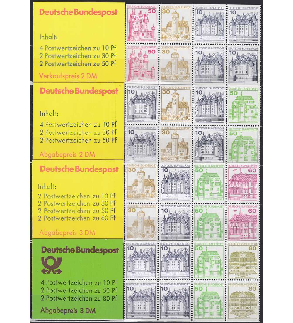 BRD Bund Markenhefte Nr. 21-24 Burgen und Schlsser