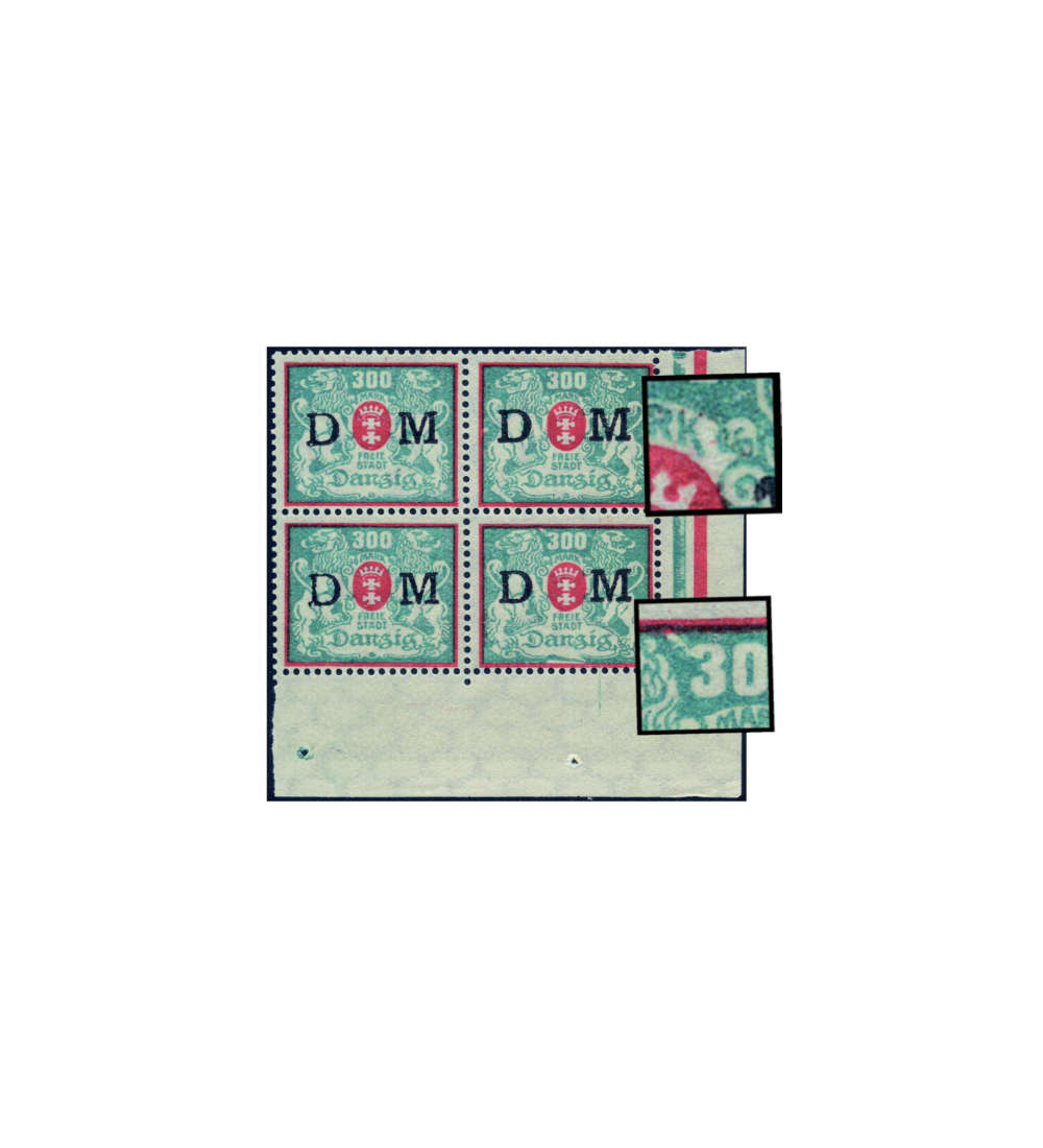 Danzig Dienstmarke Nr. 35IV+V postfrisch 2 Plattenfehler