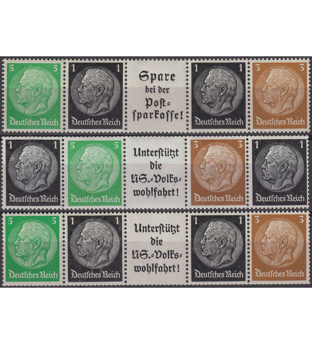 Deutsches Reich Einheitgeberstreifen Nr. I-III postfrisch **