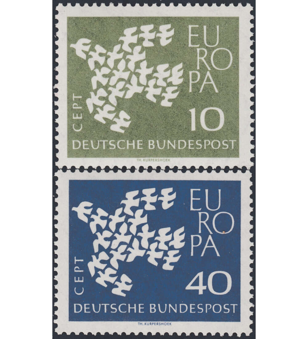 BRD Bund  Nr. 367-368v postfrisch ** Geriffelte Gummierung