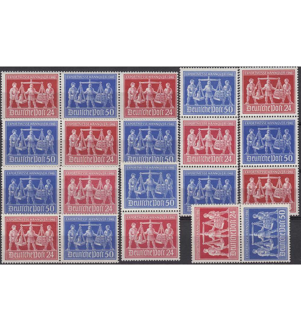 Alliierte Besetzung Zusammendrucke WZd1-4+SZd1-4 postfrisch ** Exportmesse
