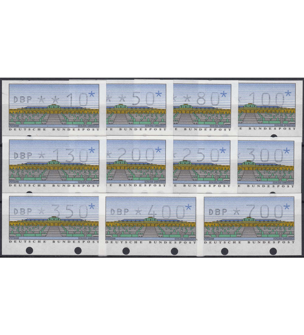 BRD Bund  ATM 2.1.1 Tastensatz 2 postfrisch ** unten geschlossenes Transportloch