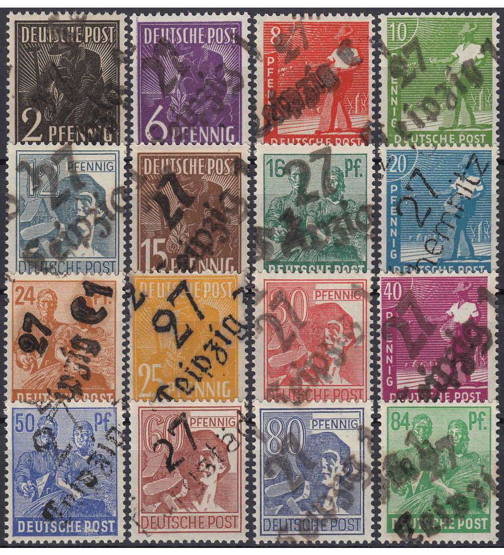 SBZ Nr. 166-181 ohne Nr. 179 postfrisch **, geprft + signiert