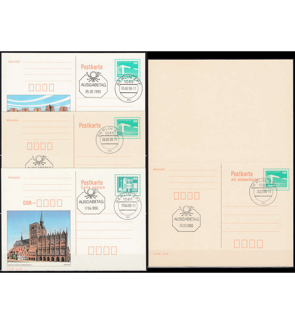 DDR Postkarten P89-P92 gestempelt