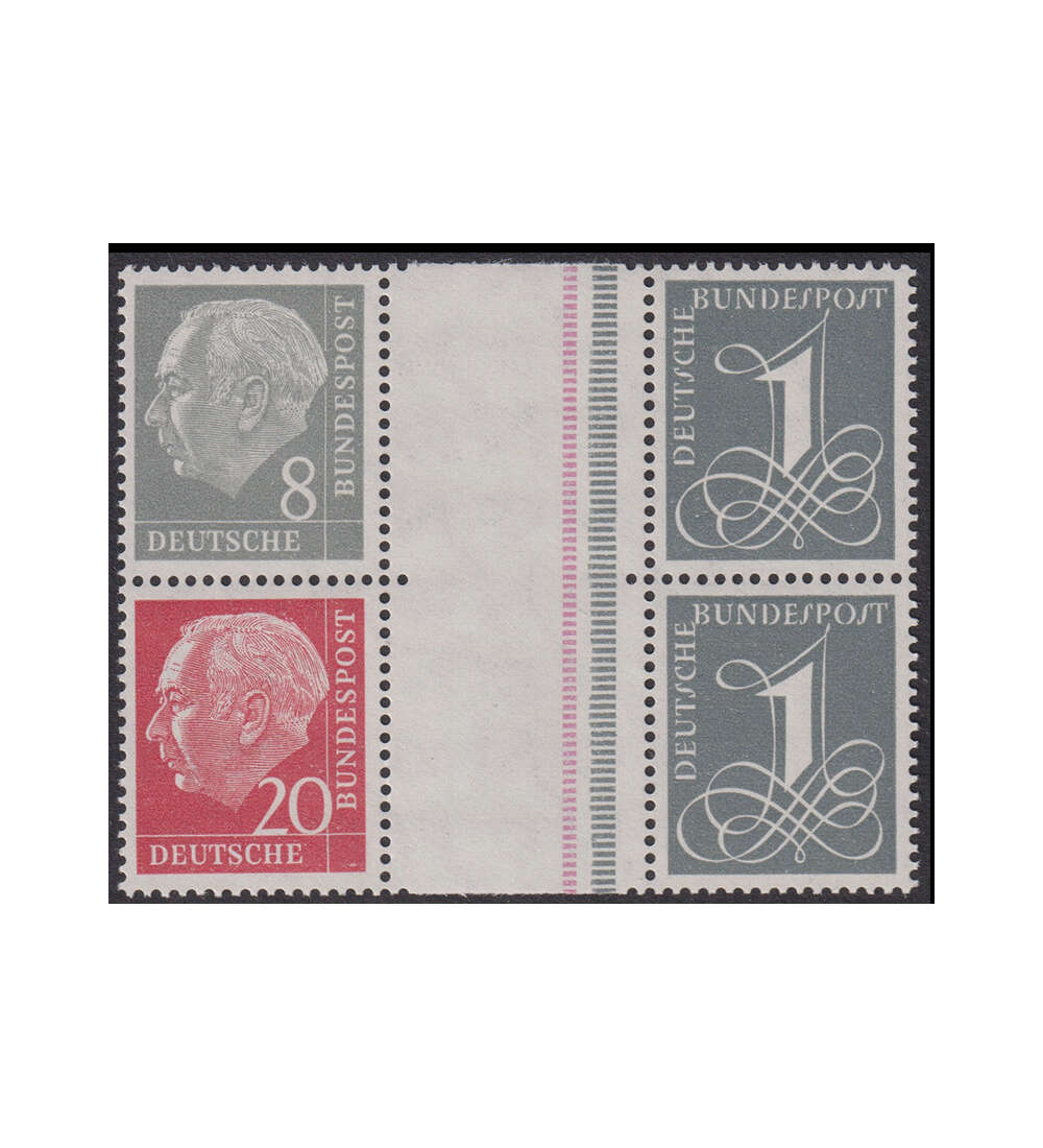 BRD Zusammendruck Heuss WZ 15 aIV Y II, WZ 16 aIV Y II postfrisch zusammenhngend