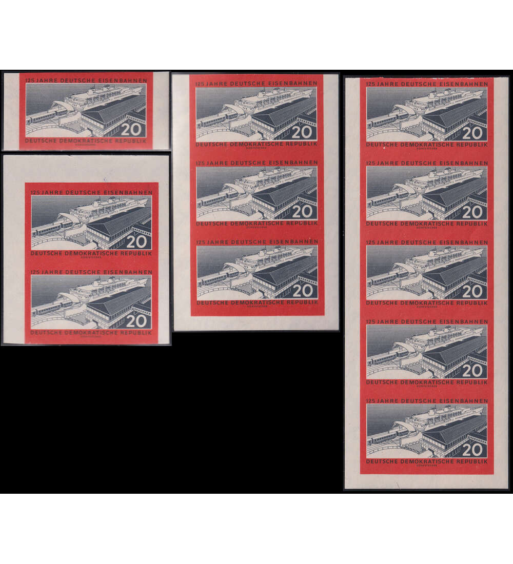 DDR Eisenbahn Nr. 805 B postfrisch Marke, Paar, 3er-Streifen u. 5er-Streifen