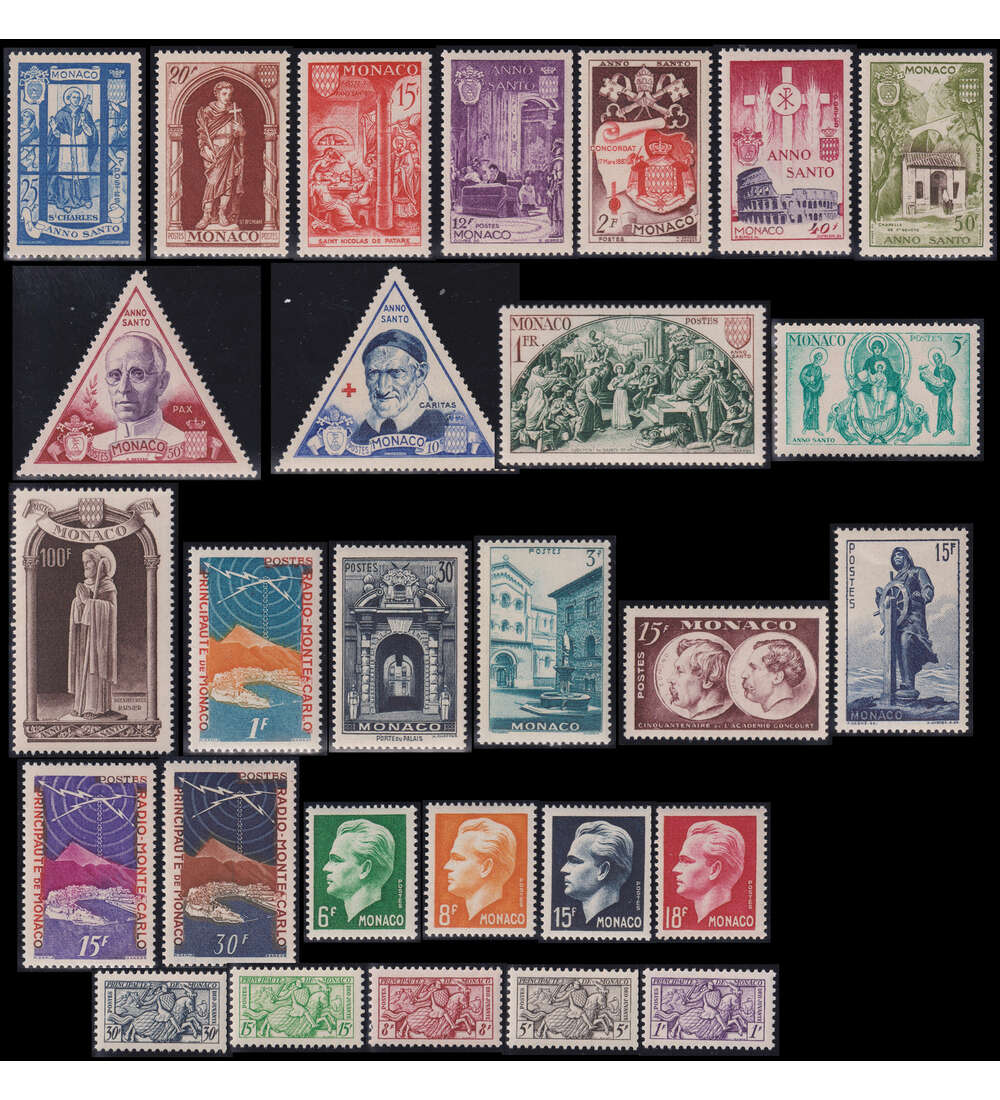 Monaco Jahrgang 1951 postfr. Nr. 427-450 ohne Block 4 + Frhmarken Nr. 419, 421 usw.