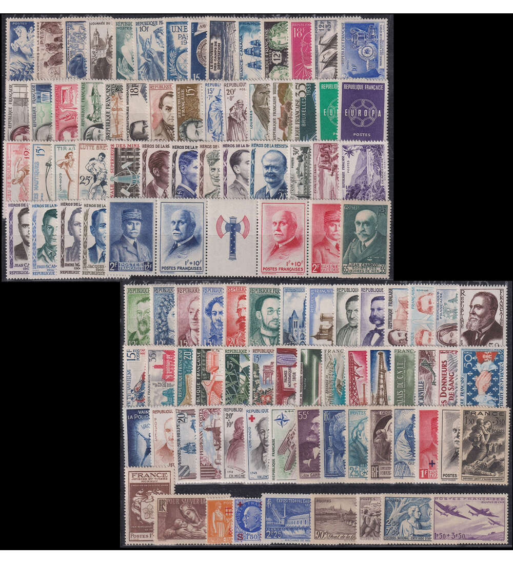 Frankreich - Kollektion postfrisch von 100 ver. Werten von 1937 bis 1959