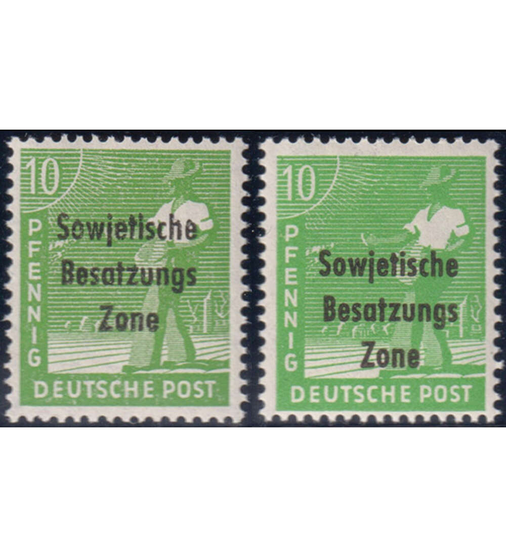 SBZ Nr. 185 a + b postfrisch 10 Pfennig-Ausgabe Smann
