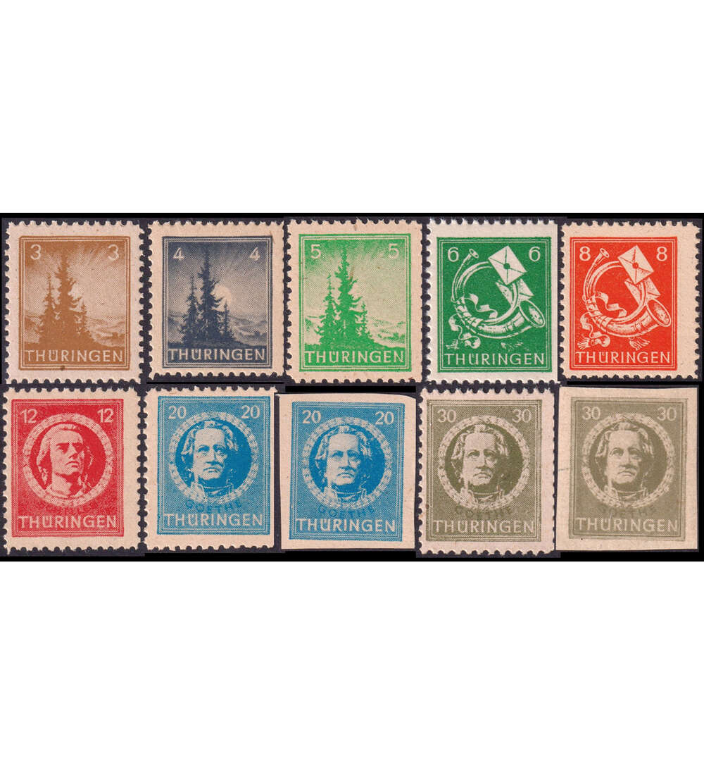 SBZ 100 ver. postfrische Werte mit Nr. 92-99