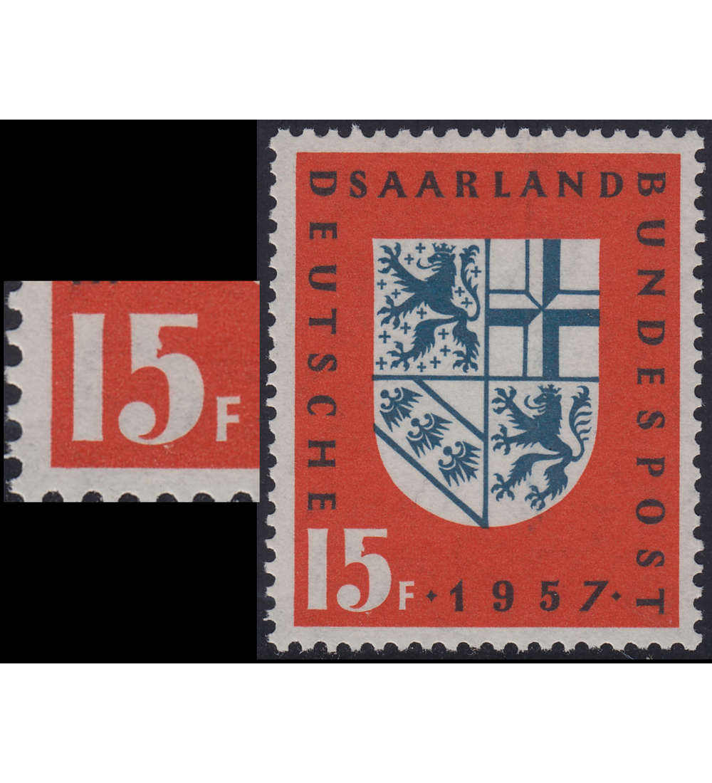 Saar Nr. 379 I postfrisch ** Plattenfehler