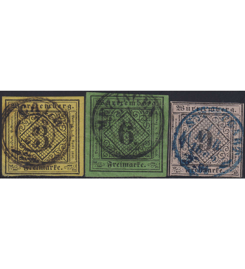 Wrttemberg Nr. 2-4 gestempelt